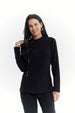 Polera Mujer Detalle Botones Negro