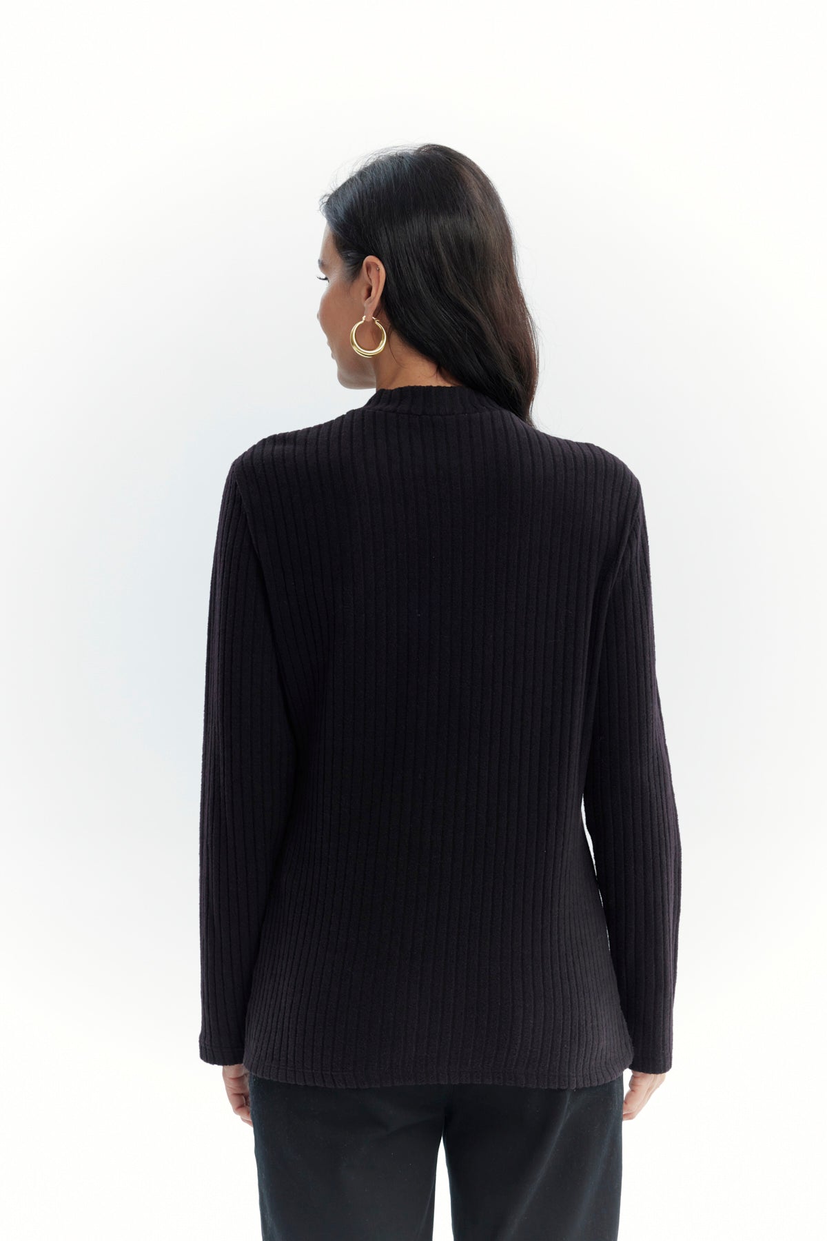 Polera Mujer Detalle Botones Negro