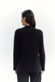 Polera Mujer Detalle Botones Negro