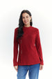 Polera Mujer Detalle Botones Rojo Oscuro
