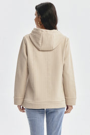 Polerón Mujer Canguro Textura Beige