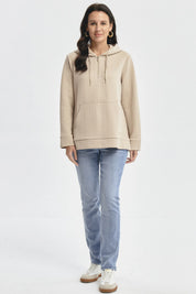 Polerón Mujer Canguro Textura Beige