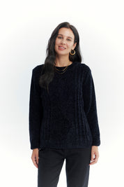 Sweater Mujer Chenille Negro