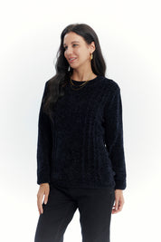 Sweater Mujer Chenille Negro