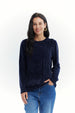Sweater Mujer Chenille Azul Oscuro