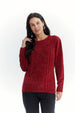 Sweater Mujer Chenille Rojo Oscuro