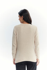 Sweater Mujer Chenille Beige Oscuro