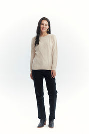 Sweater Mujer Chenille Beige Oscuro