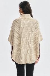 Sweater Mujer Trenzado Beige Oscuro