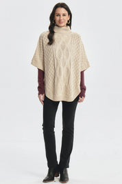 Sweater Mujer Trenzado Beige Oscuro
