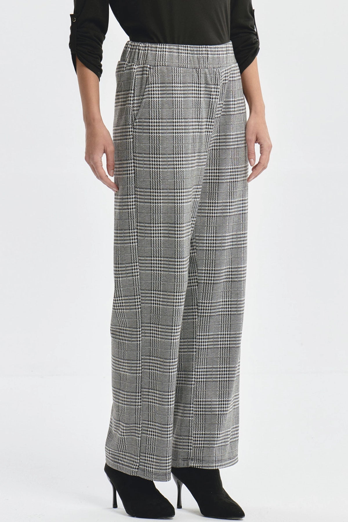 Calza Mujer Forrada Negro / Blanco