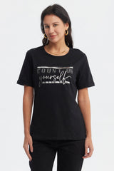 Polera Mujer Print Negro