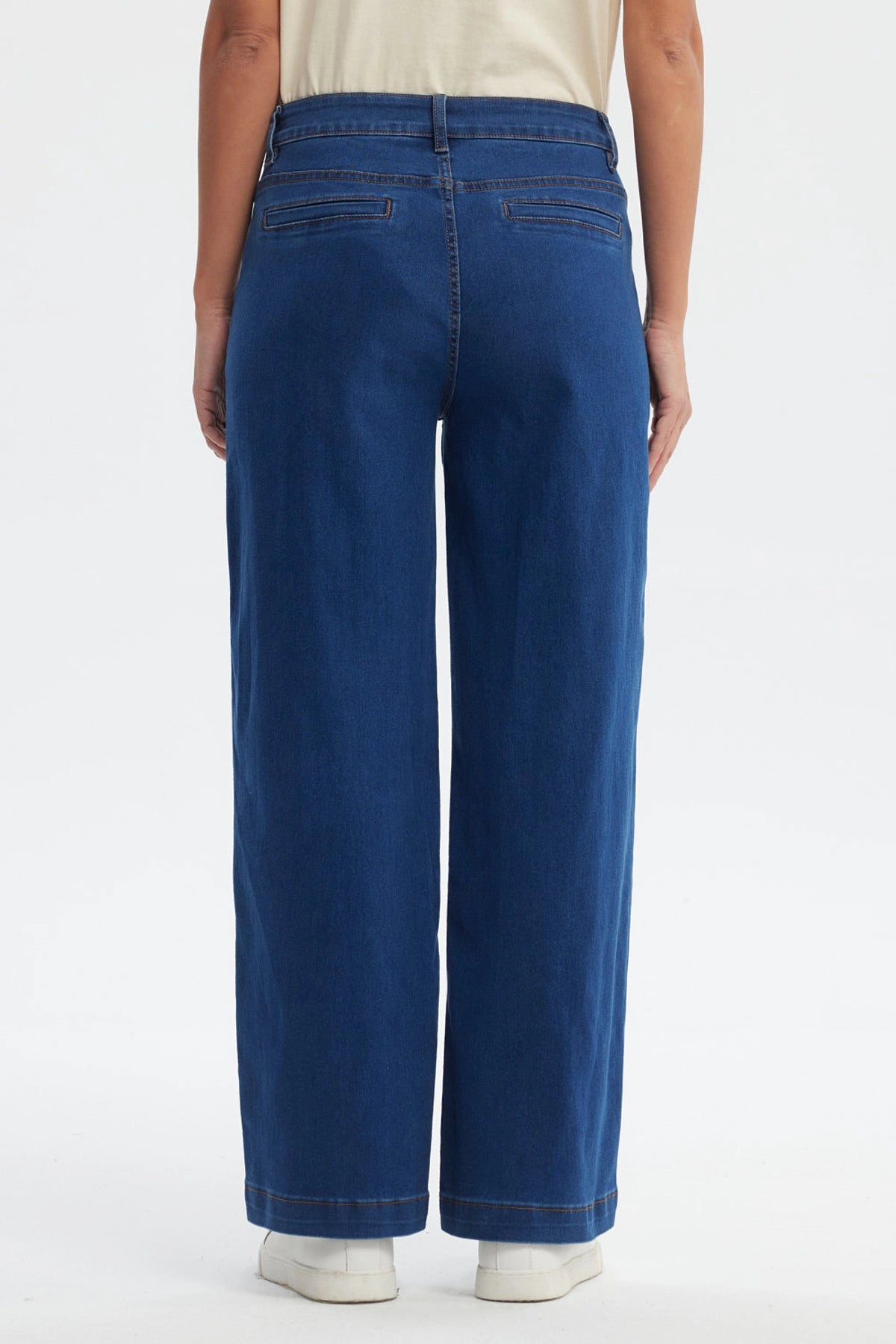 Jeans Mujer Clásico Calce Recto Azul