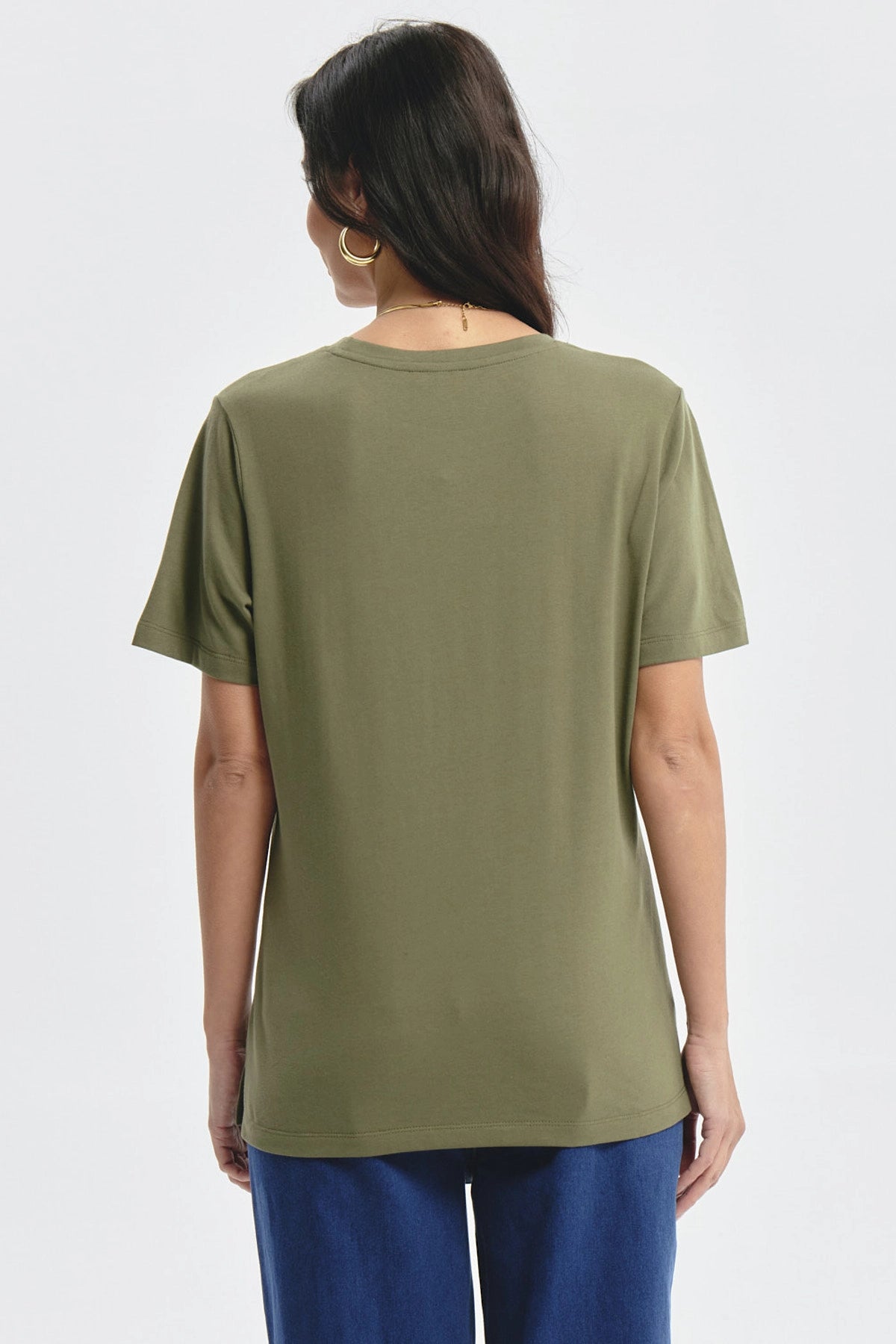 Polera Mujer Detalle Tachas Verde Olivo