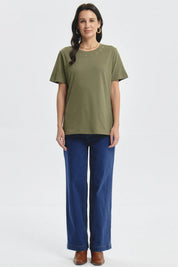 Polera Mujer Detalle Tachas Verde Olivo