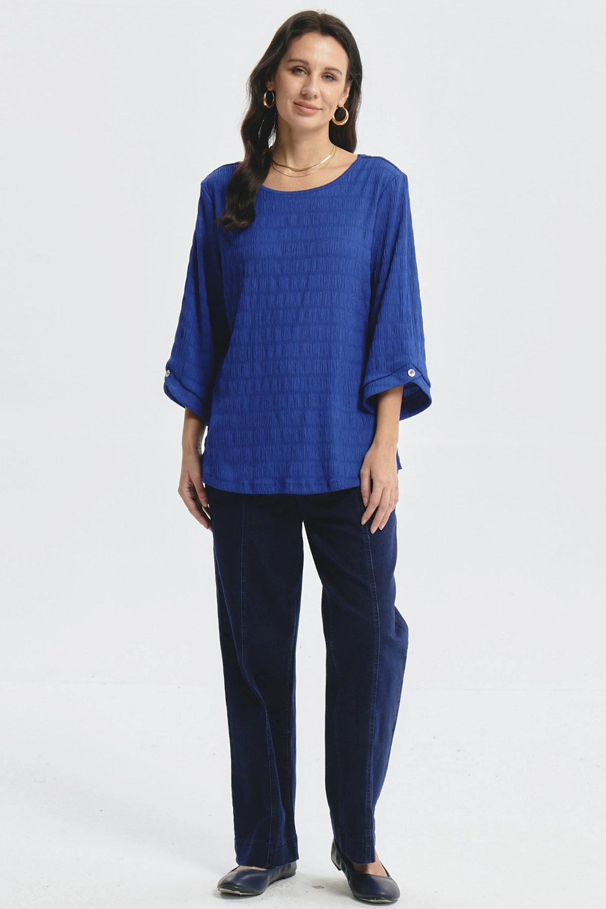 Polera Mujer Slim Azul