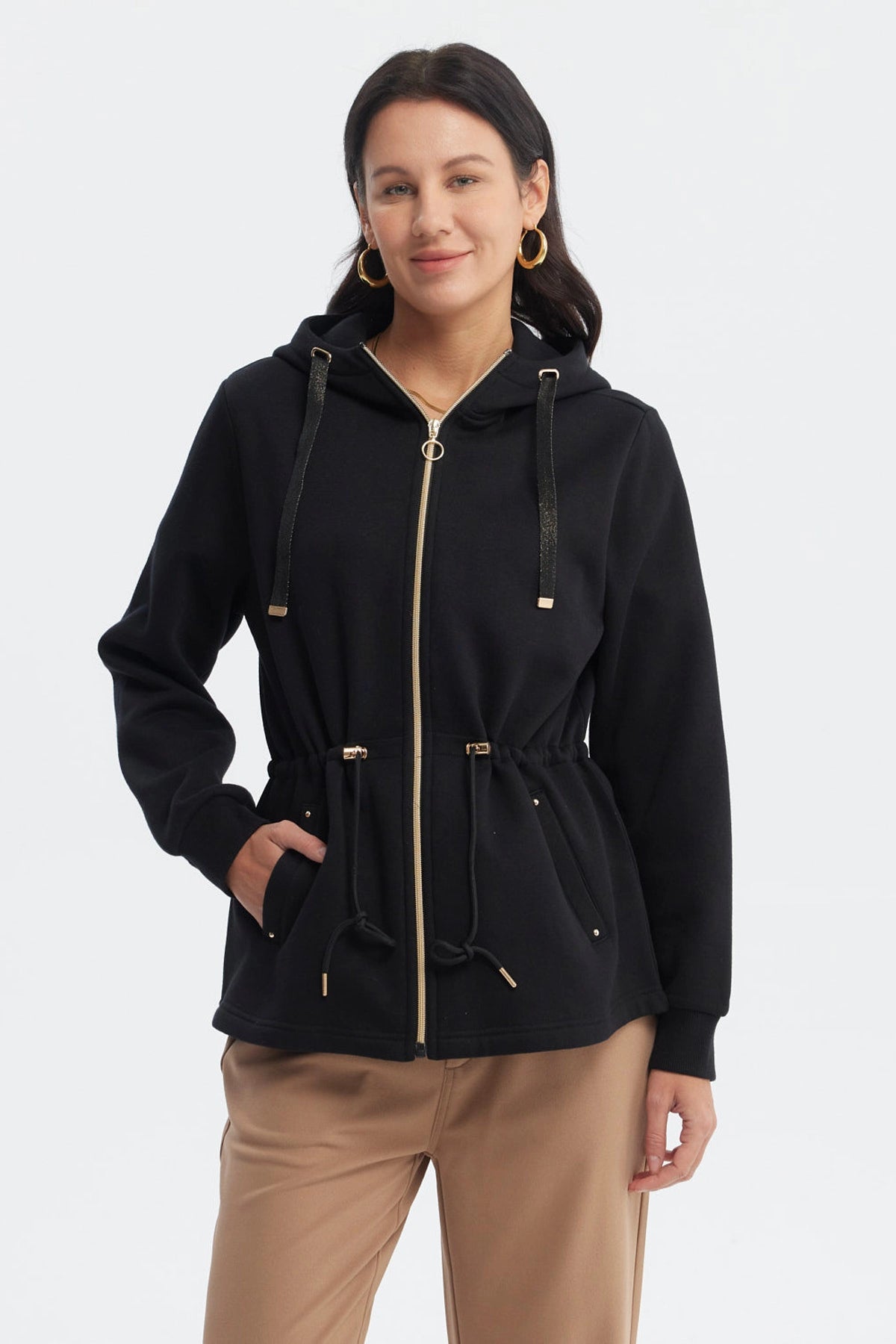 Polerón Mujer Slim Negro