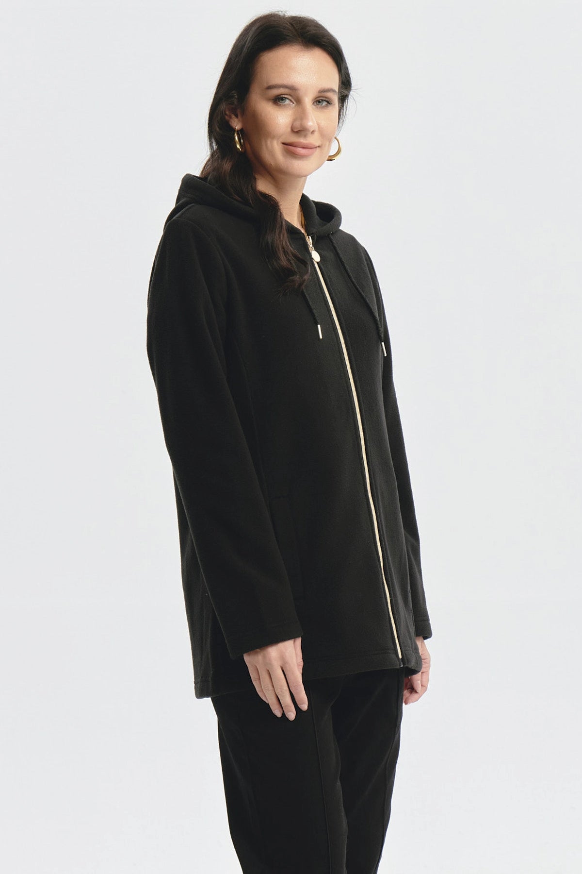 Polar Mujer Peludo Nuevo Negro