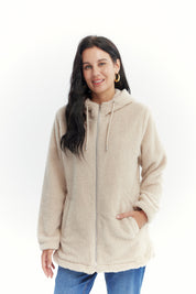 Polar Mujer Con Aplicación Beige