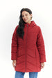 Parka Mujer Con Gorro Corte Rojo Oscuro