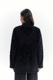 Polar Mujer Cuello Camisero Negro