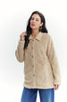 Polar Mujer Cuello Camisero Beige Oscuro