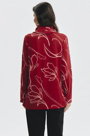 Sweater Mujer Cuello Drapeado Rojo Oscuro