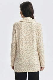 Sweater Mujer Cuello Drapeado Beige Oscuro