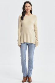 Sweater Mujer Botones Beige Oscuro