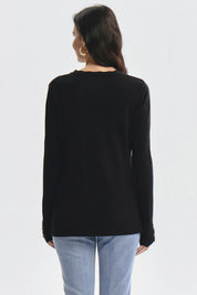 Sweater Mujer Botones Negro