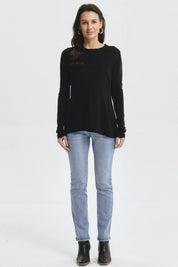 Sweater Mujer Botones Negro