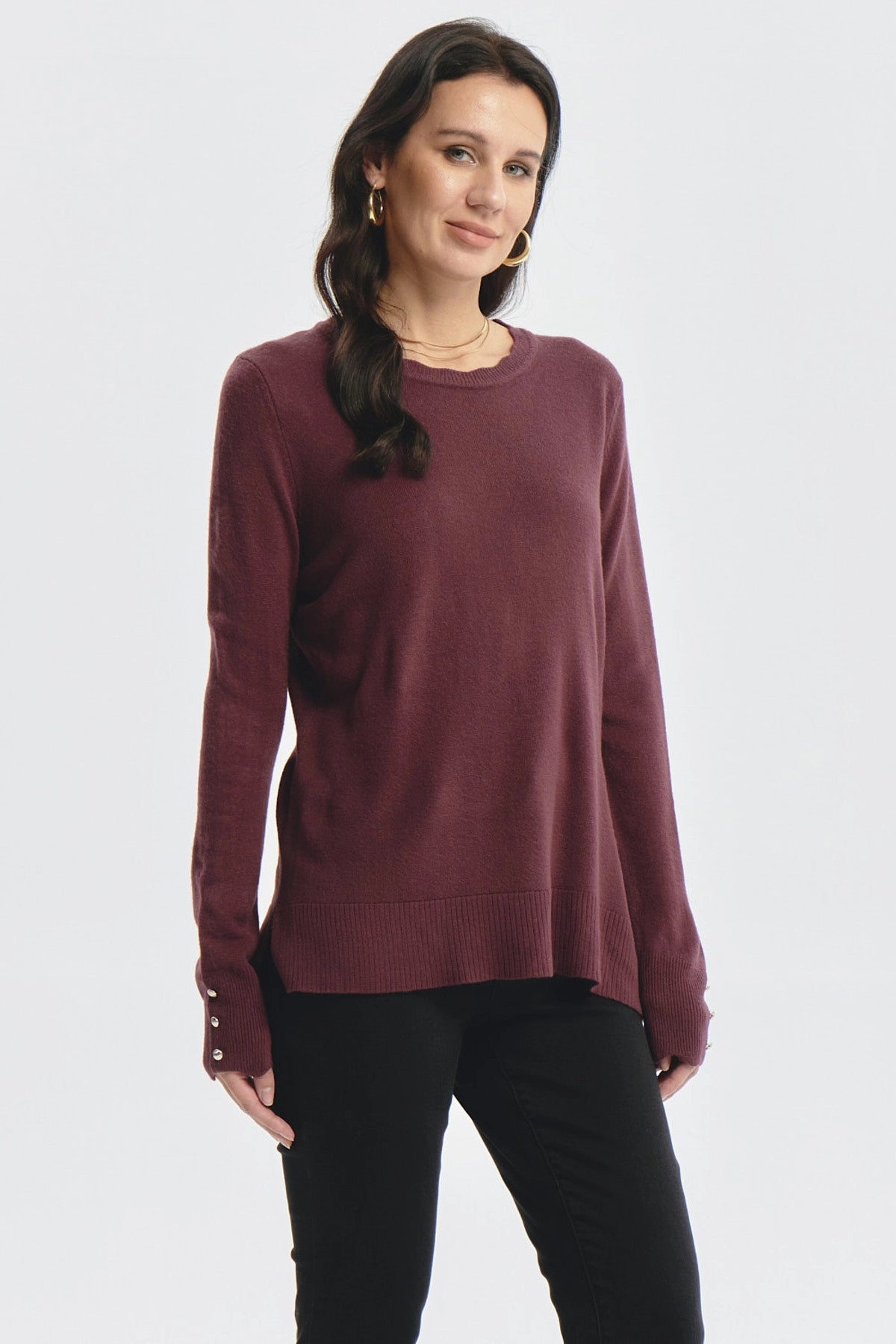 Sweater Mujer Botones Rojo