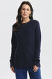 Sweater Mujer Deseño Calado Azul Oscuro