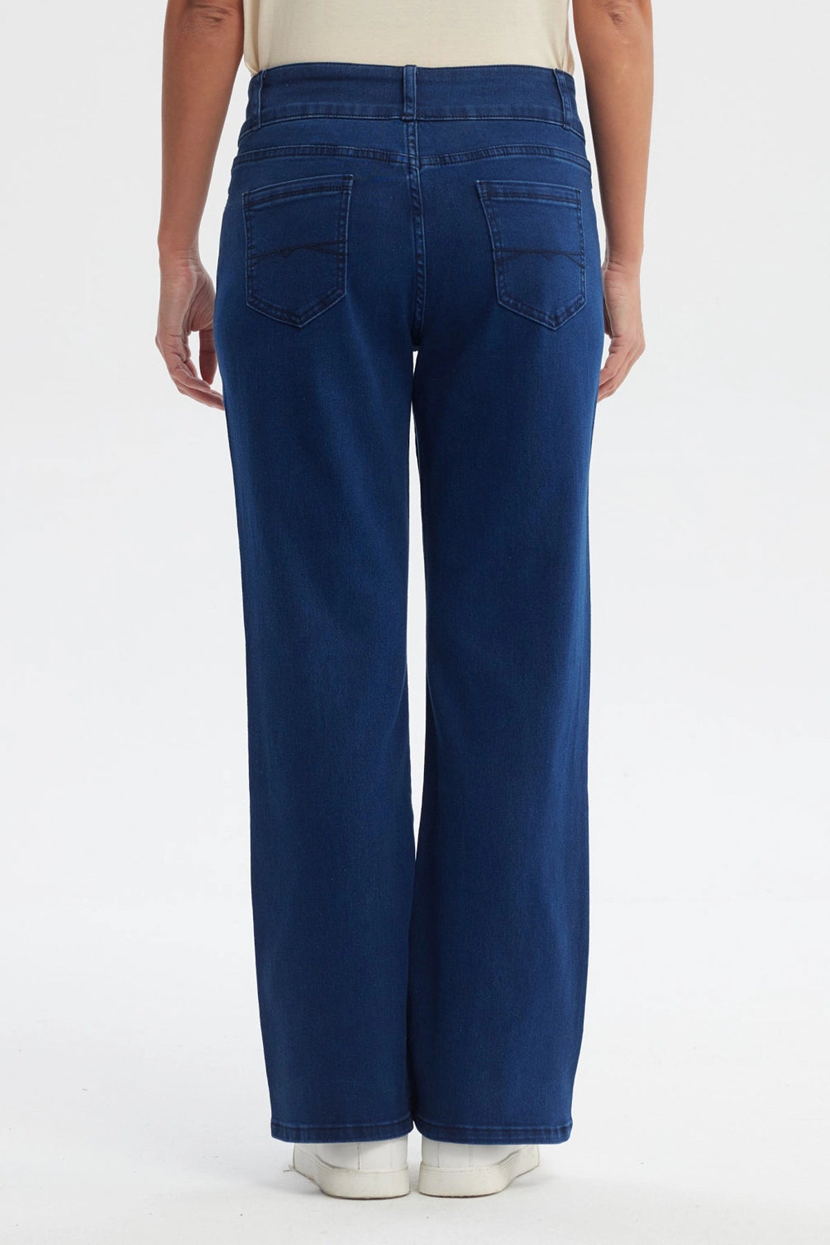 Jeans Mujer Flare Tiro Alto Azul