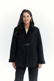 Chaqueta Mujer Slim Cuello Camisero Negro
