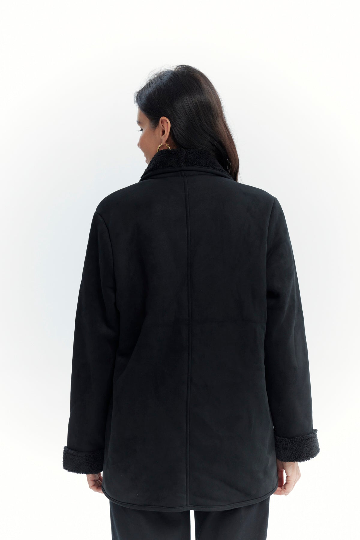 Chaqueta Mujer Slim Cuello Camisero Negro