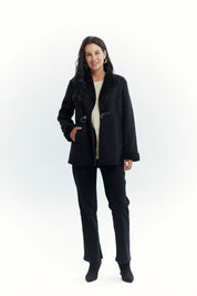 Chaqueta Mujer Slim Cuello Camisero Negro