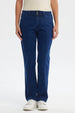 Jeans Mujer Calce Recto Tiro Alto Azul