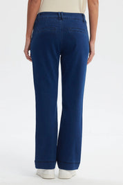 Jeans Mujer Calce Recto Tiro Alto Azul