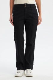 Jeans Mujer Calce Recto Tiro Alto Negro