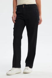 Jeans Mujer Calce Recto Tiro Alto Negro