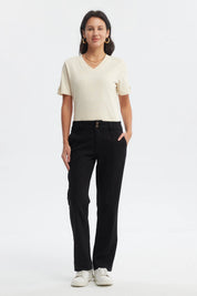 Jeans Mujer Calce Recto Tiro Alto Negro