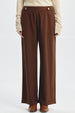 Pantalón Mujer Wide Leg Café
