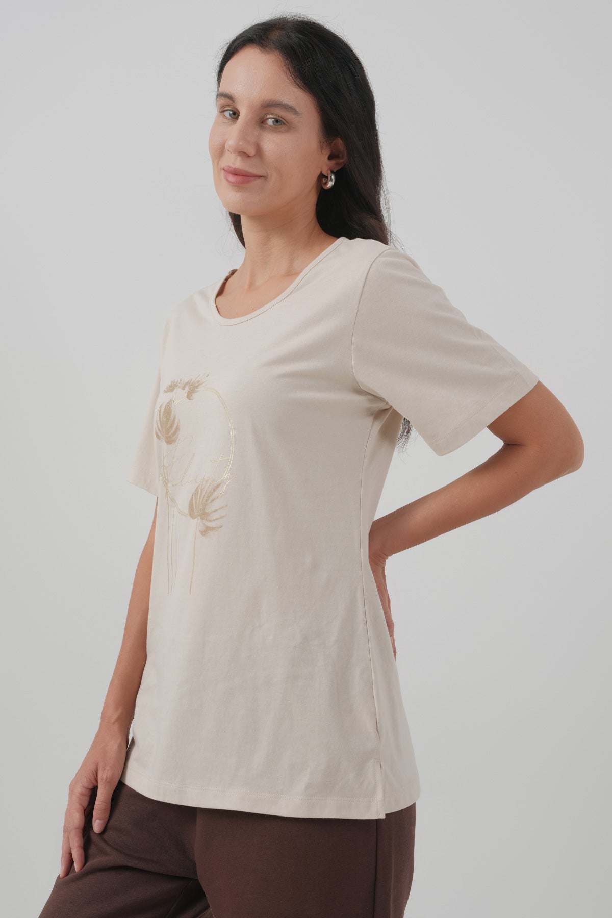 Polera Mujer Regular Beige Claro