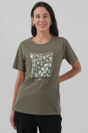 Polera Mujer Regular Verde Militar Claro
