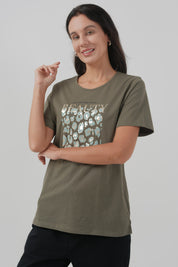 Polera Mujer Regular Verde Militar Claro