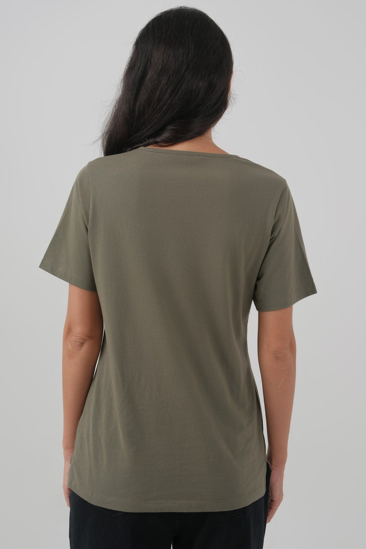 Polera Mujer Regular Verde Militar Claro