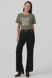 Polera Mujer Regular Verde Militar Claro