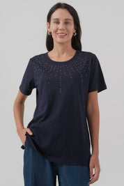 Polera Regular Mujer Azul Oscuro