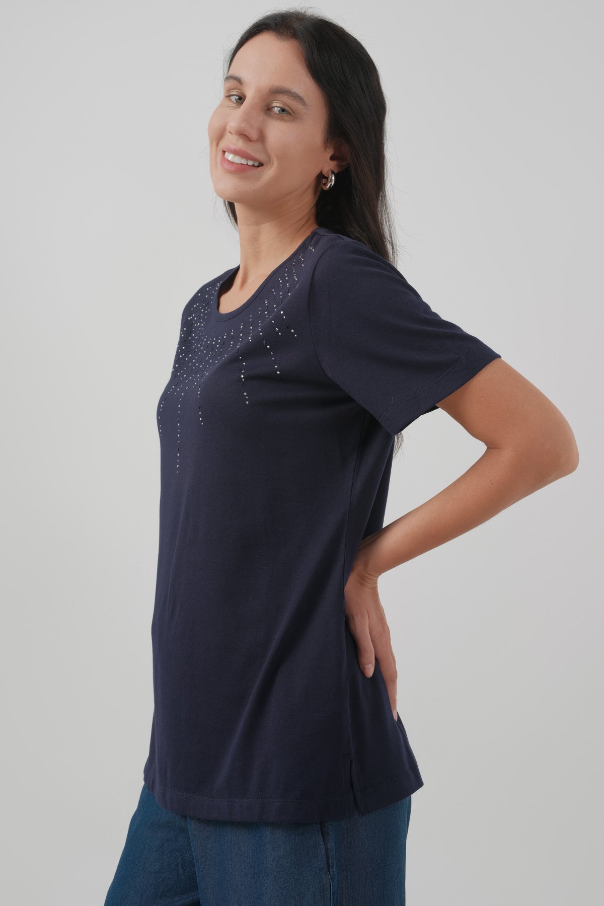 Polera Regular Mujer Azul Oscuro